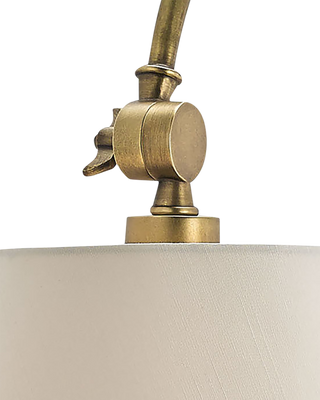 Ashby Brass Swing-Arm Wall Sconce, White Shade