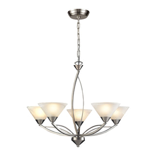 Elysburg 28'' Wide 5-Light Chandeliers - Satin Nickel