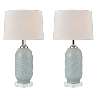 La Joliette 24'' High 2-Light Table Lamp - Pale Blue