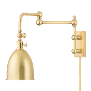 Roslyn Plug-in Sconce Aged Brass