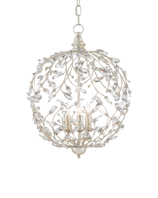 Crystal Bud Silver Orb Chandelier