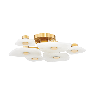 HOLMDEL Semi Flush with Aged Brass Finish