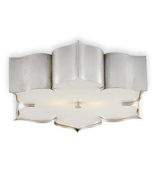 Grand Lotus Silver Flush Mount