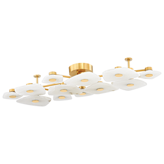 HOLMDEL Semi Flush with Aged Brass Finish