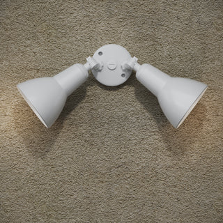2-Light Security Flood Lights Matte White