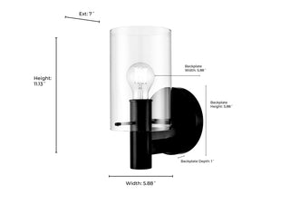 Apolla 1-Light Wall Sconce Matte Black