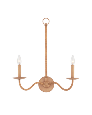 Saxon Double-Light Tan Wall Sconce