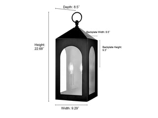 Bratton 2-Light Outdoor Wall Sconce Powder Coated Black