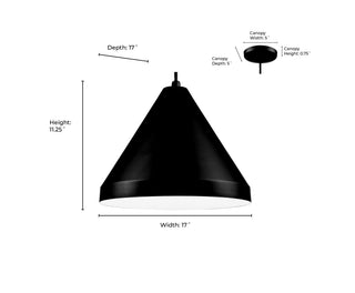 R Series 1-Light Cord Hung Wide Cone Satin Black