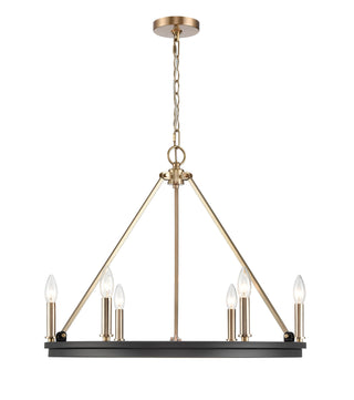 Carruth 5-Light Chandelier Ceiling Light Matte Black Modern Gold