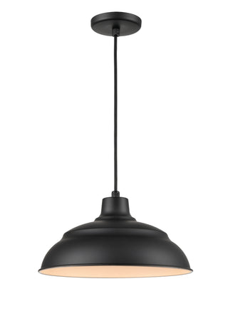 R Series 1-Light Cord Hung Warehouse Satin Black