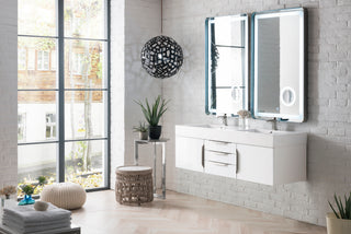 58.875 Inch Columbia Floating Vanity in Glossy White / Glossy White Top