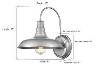 1-Light Outdoor Wall Sconce Galvanized