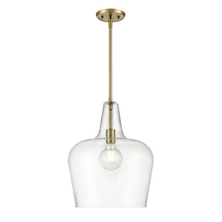 Puckette 1-Light Pendant Light Vintage Brass