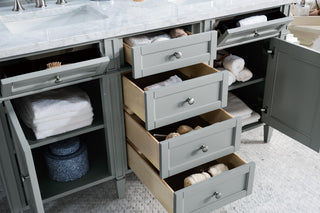 60 Inch Brittany Freestanding Vanity in Urban Gray / Carrara White Top