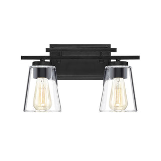 Calhoun 2-Light Bathroom Vanity Light in Black Black