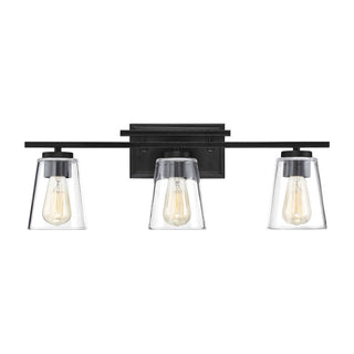 Calhoun 3-Light Bathroom Vanity Light in Black Black