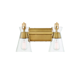 Lakewood 2-Light Bathroom Vanity Light in Warm Brass Warm Brass