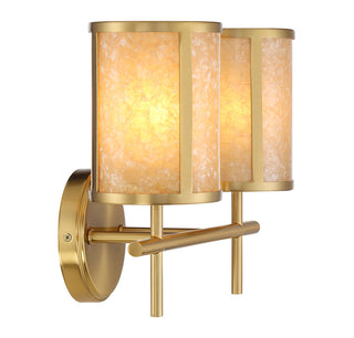 Camden 2-Light Bathroom Vanity Light in Warm Brass