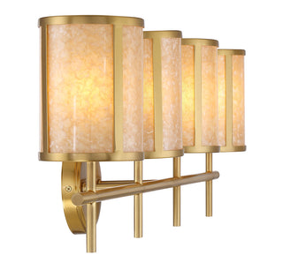 Camden 4-Light Bathroom Vanity Light in Warm Brass