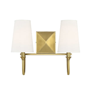 Cameron 2-Light Bathroom Vanity Light in Warm Brass Warm Brass