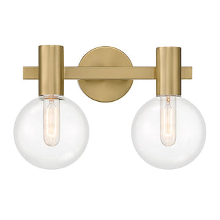 Wright 2-Light Bathroom Vanity Light in Warm Brass Warm Brass