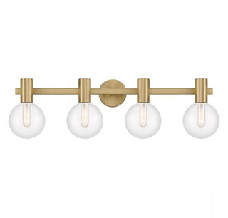 Wright 4-Light Bathroom Vanity Light in Warm Brass