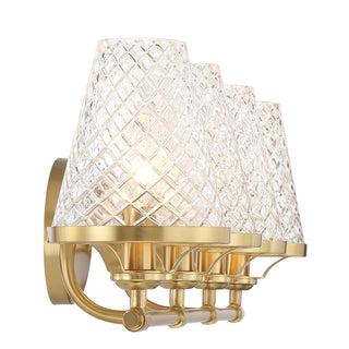 Candler 4-Light Bathroom Vanity Light in Warm Brass