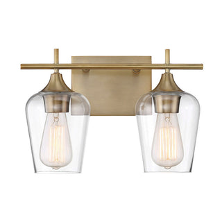 Octave 2-Light Bathroom Vanity Light in Warm Brass Warm Brass