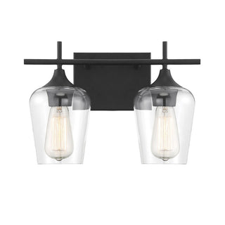 Octave 2-Light Bathroom Vanity Light in Black Black