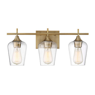 Octave 3-Light Bathroom Vanity Light in Warm Brass Warm Brass