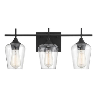 Octave 3-Light Bathroom Vanity Light in Black Black