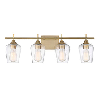 Octave 4-Light Bathroom Vanity Light in Warm Brass Warm Brass