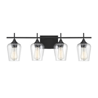 Octave 4-Light Bathroom Vanity Light in Black Black