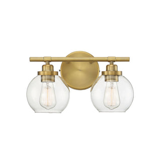 Carson 2-Light Bathroom Vanity Light in Warm Brass Warm Brass