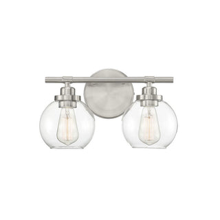 Carson 2-Light Bathroom Vanity Light in Satin Nickel Satin Nickel