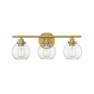 Carson 3-Light Bathroom Vanity Light in Warm Brass Warm Brass