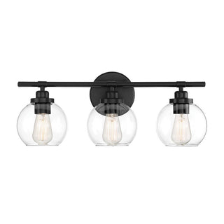 Carson 3-Light Bathroom Vanity Light in Matte Black Matte Black