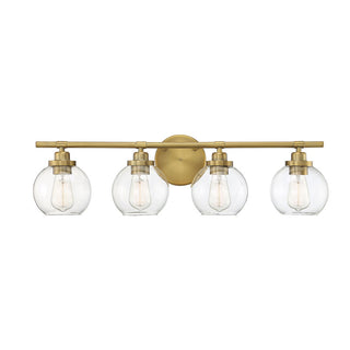 Carson 4-Light Bathroom Vanity Light in Warm Brass Warm Brass