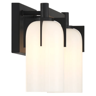 Caldwell 2-Light Bathroom Vanity Light in Matte Black