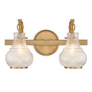 Adams 2-Light Bathroom Vanity Light in Warm Brass Warm Brass