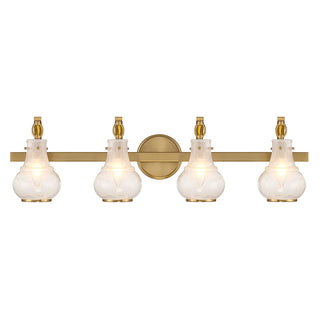 Adams 4-Light Bathroom Vanity Light in Warm Brass Warm Brass