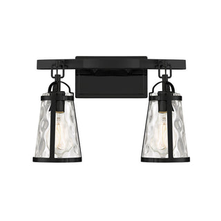 Albany 2-Light Bathroom Vanity Light in Black Black