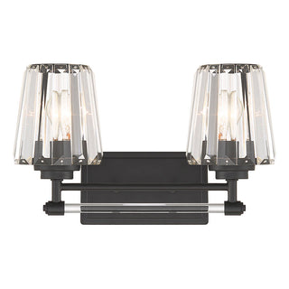 Garnet 2-Light Bathroom Vanity Light in Matte Black Matte Black