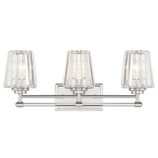 Garnet 3-Light Bathroom Vanity Light in Polished Nickel Polished Nickel