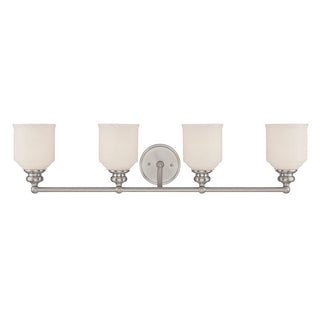 Melrose 4-Light Bathroom Vanity Light in Satin Nickel Satin Nickel