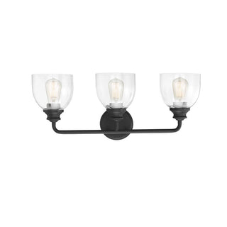 Vale 3-Light Bathroom Vanity Light in Black Black