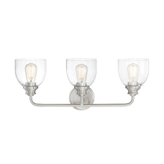 Vale 3-Light Bathroom Vanity Light in Satin Nickel Satin Nickel