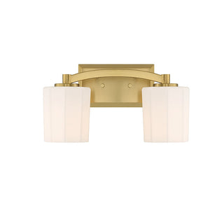 Whitney 2-Light Bathroom Vanity Light in Warm Brass Warm Brass