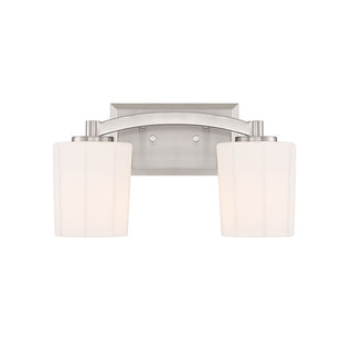 Whitney 2-Light Bathroom Vanity Light in Satin Nickel Satin Nickel